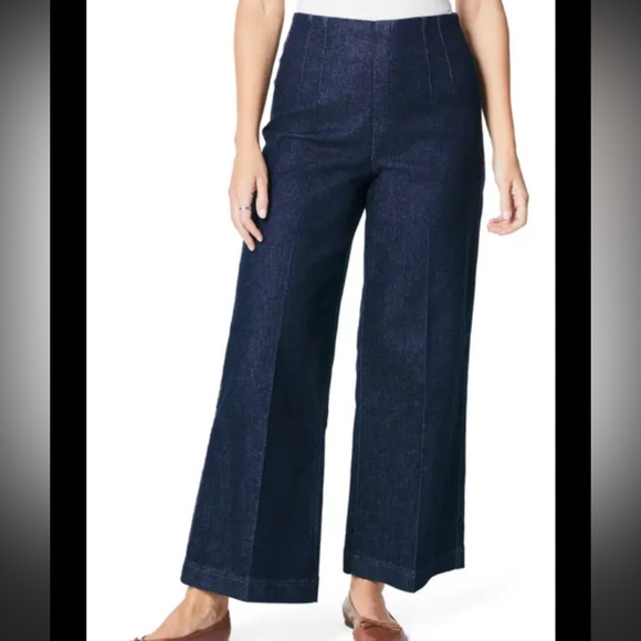 SPANX Denim - Spanx Zero Waistband Crop Wide Leg Jeans size M